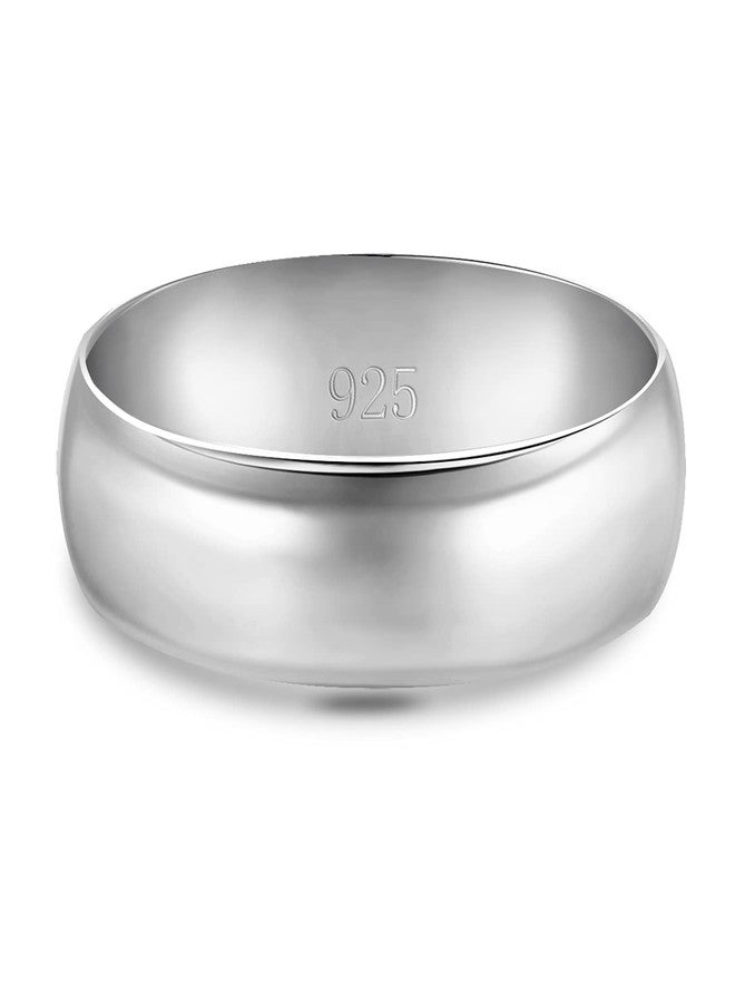 BORUO Silver Ring – 925 Pure Sterling Silver Ring - Sterling Silver Rings for Women – Elegant Silver Band Rings For Women and Men - Gifts for Special Occasions 6mm Ring Size 8.5 - Image 3